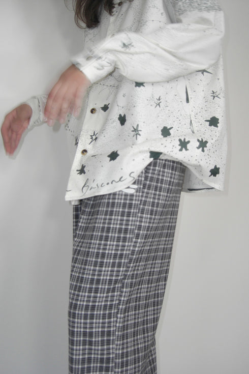 【PRE-ORDER】Mayte × Cycle ECHO STAR CHECK PANTS -WARM GRAY-
